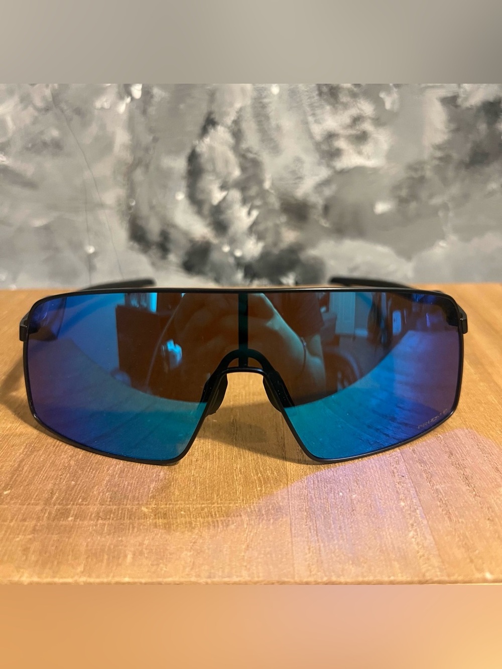 Oakley Blue Mirrored Shield Sunglasses